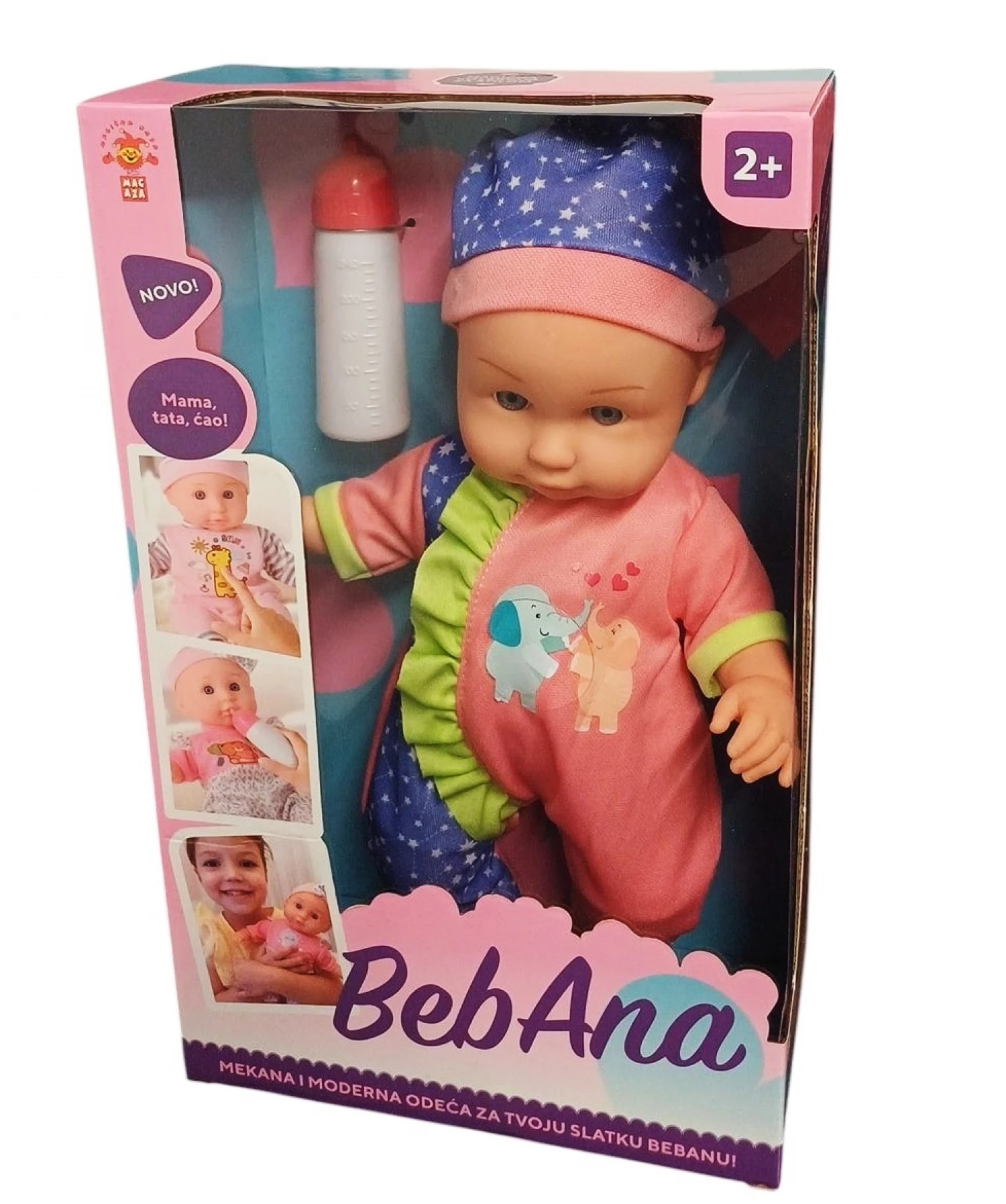 Lutka beba kroko sa flasicom 30cm