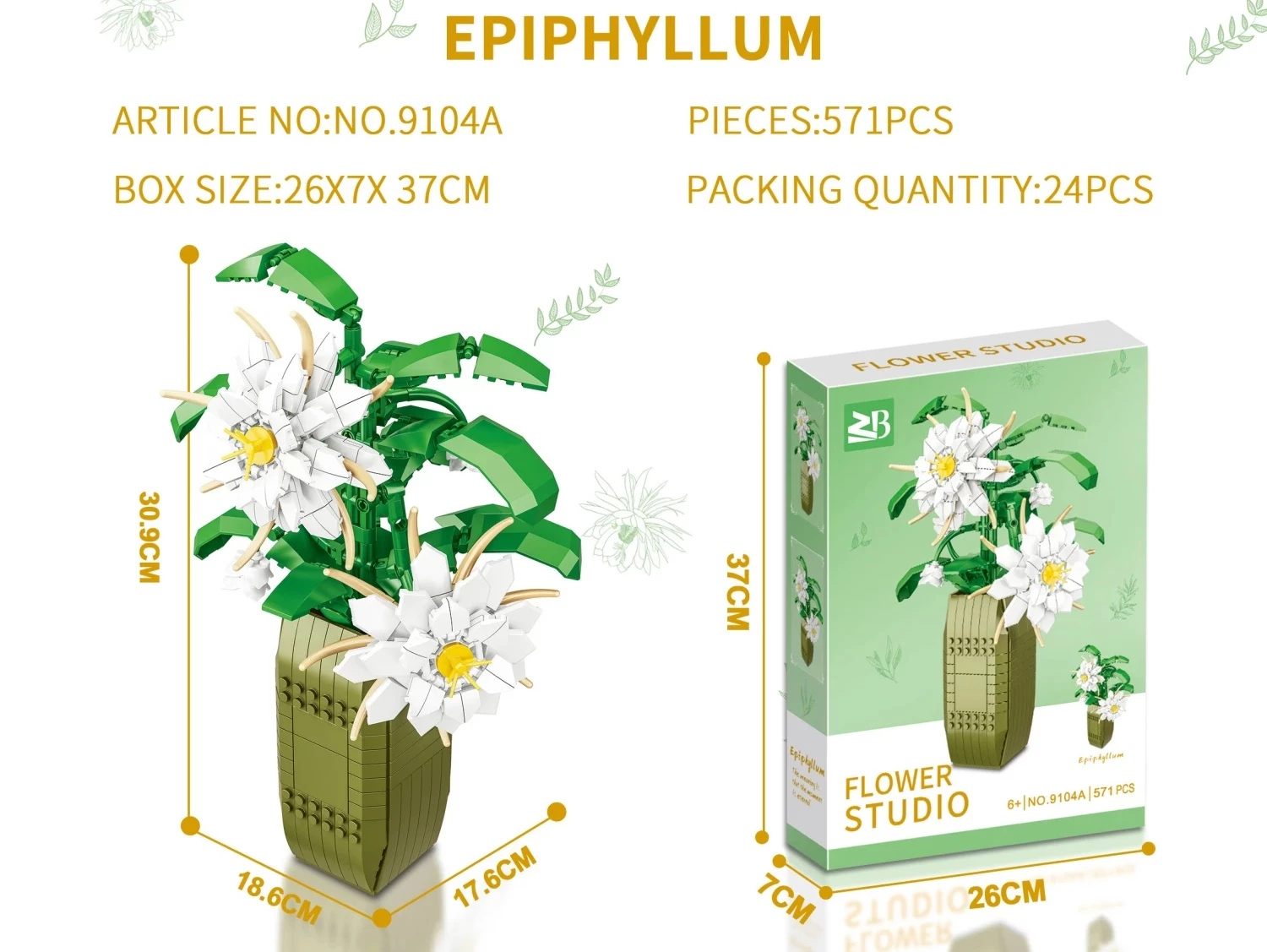 Ukrasna biljka Epiphyllum Grandiflorum kocke 548pcs 9104A