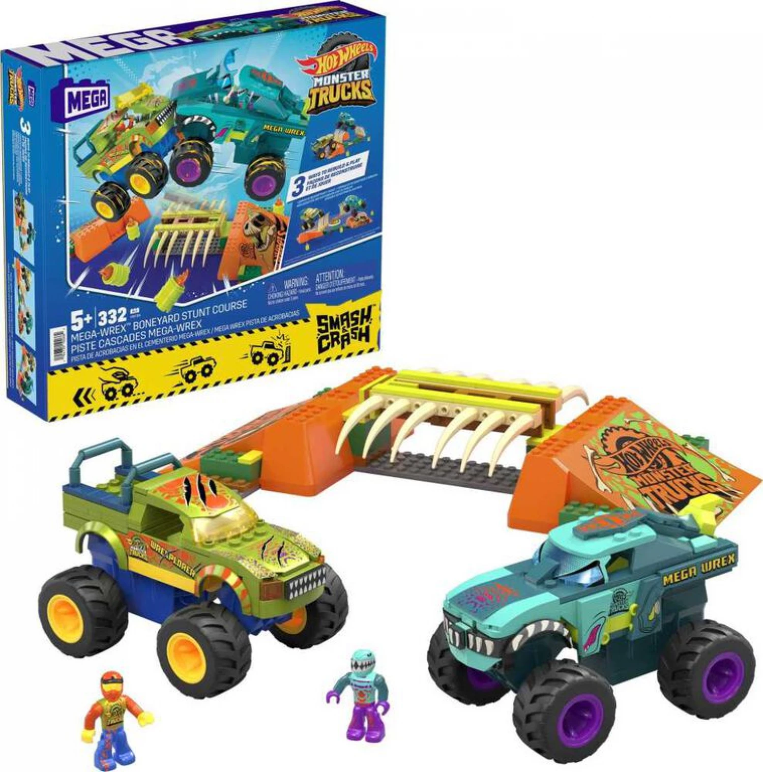 Hot Wheels Mega konstruktor Smash & Crash 332pcs HKF89