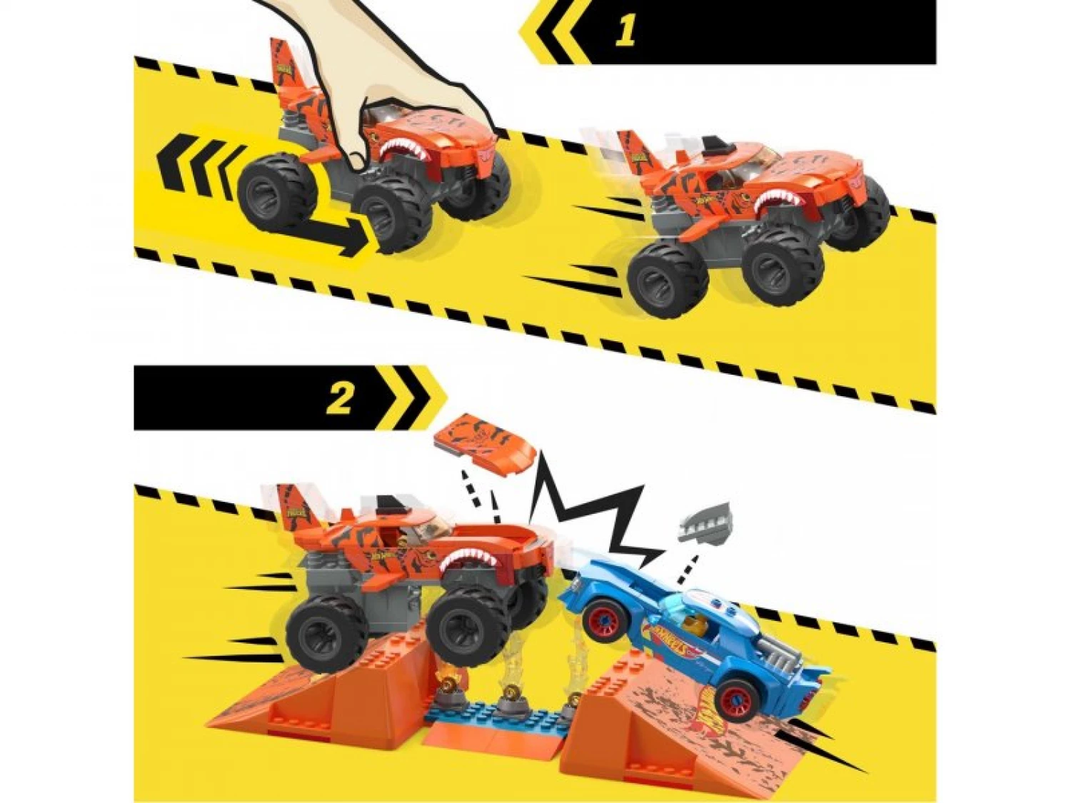 Hot Wheels auto Mega Monster Trucks Smash & Crash 245pcs HKF88