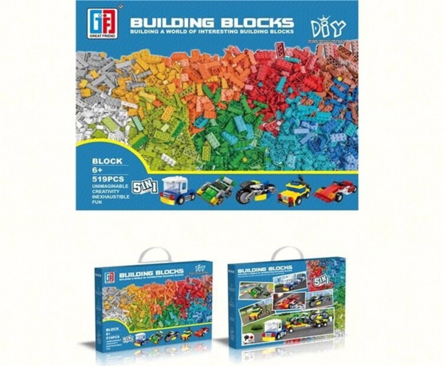 Konstruktor kocke 5in1 519pcs 123-412