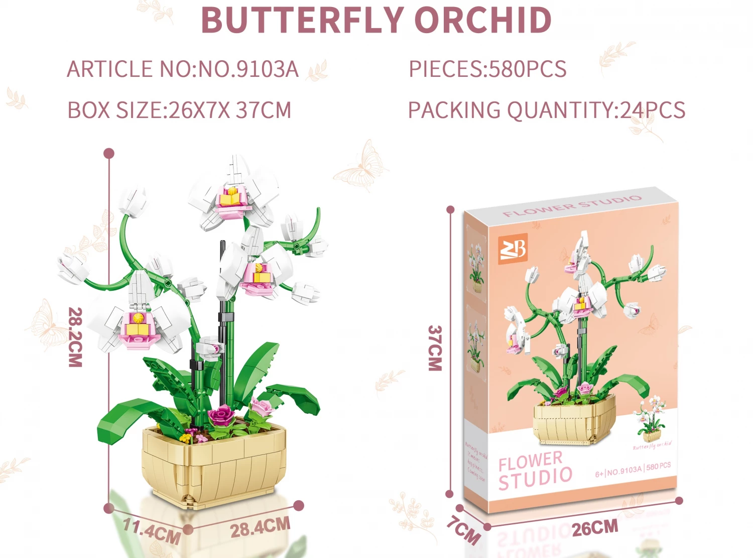 Ukrasna biljka Butterfly Orchid kocke 580pcs