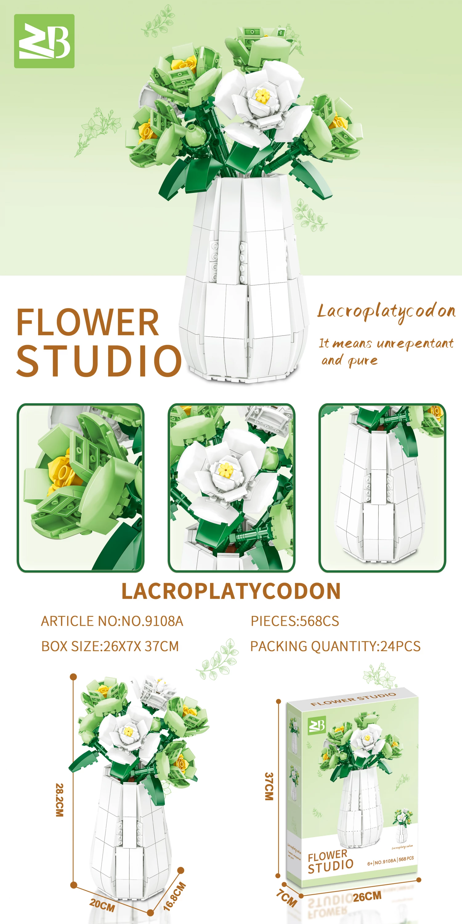 Konstruktor kocke cvet Lacropratycondon 568pcs 9108A