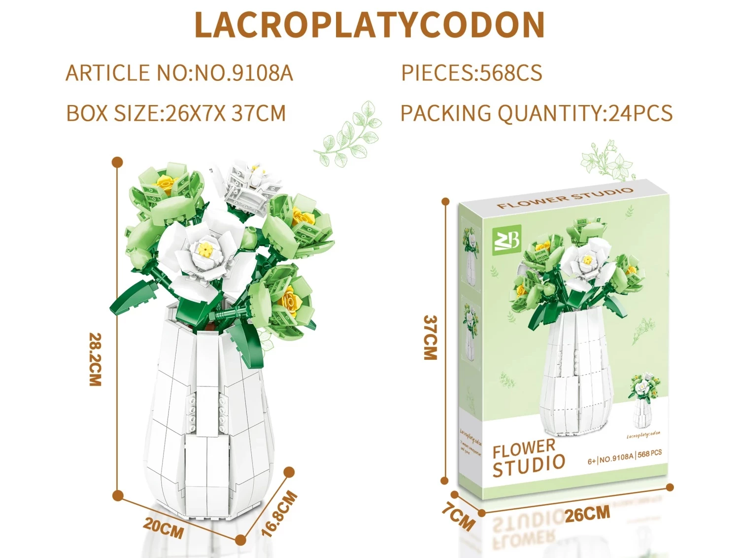 Konstruktor kocke biljka cvet Lacropratycondon 568pcs 9108A