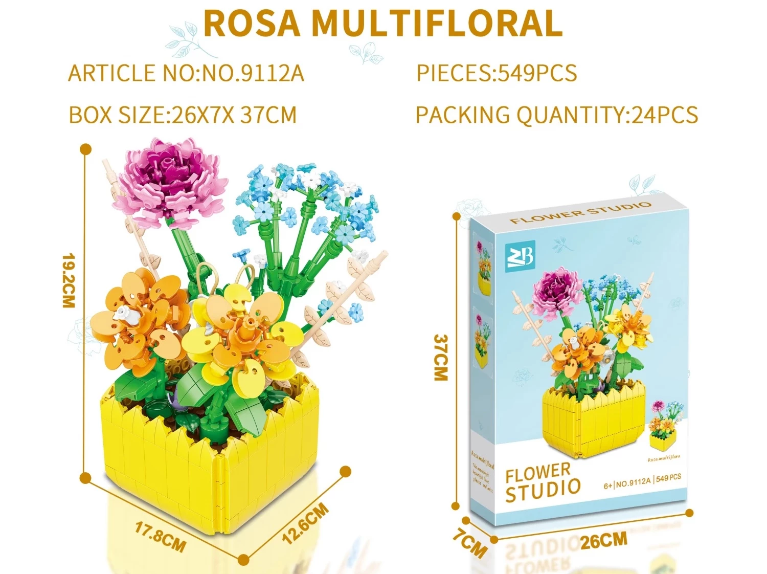 Konstruktor kocke biljka cvet Rose Multifloral 549pcs 9112A