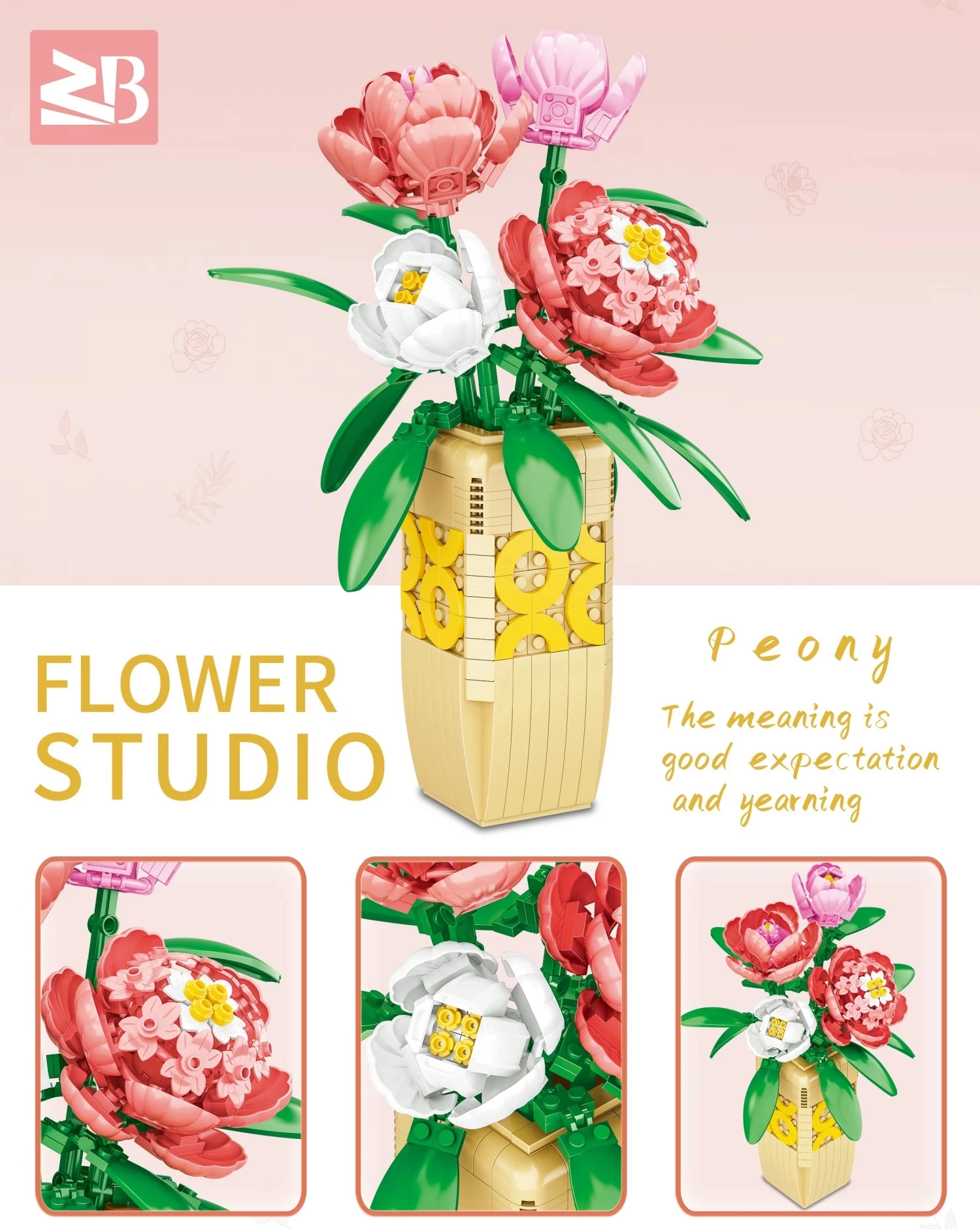 Ukrasna biljka Peoni kocke 548pcs