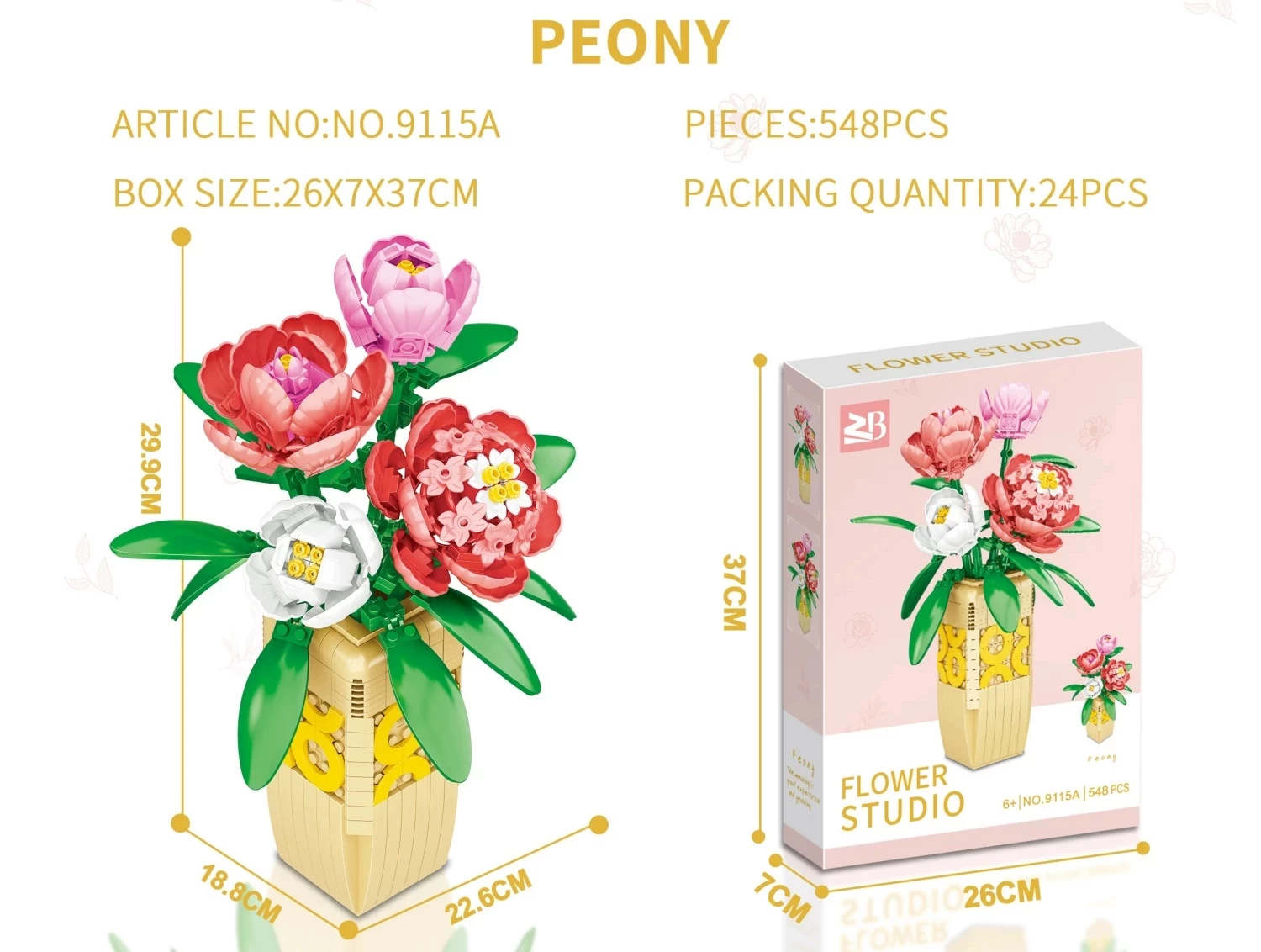 Ukrasna biljka Peoni kocke 548pcs