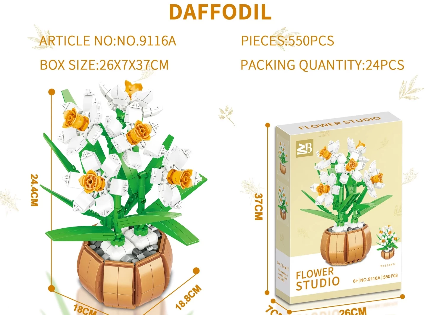 Konstruktor kocke biljka cvet Daffodil 550pcs 9116A