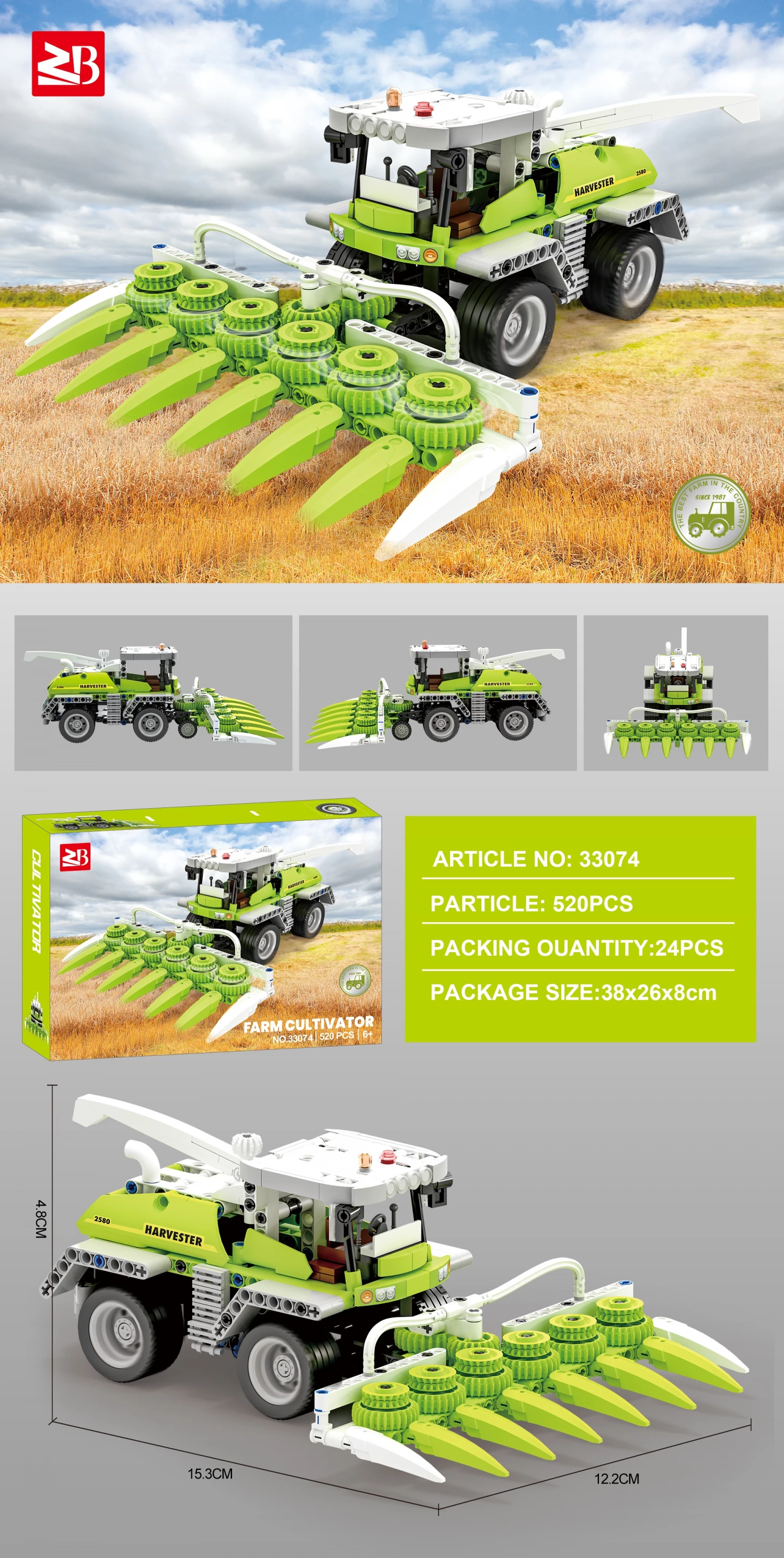 Konstruktor kocke Kombajn 520pcs 33074