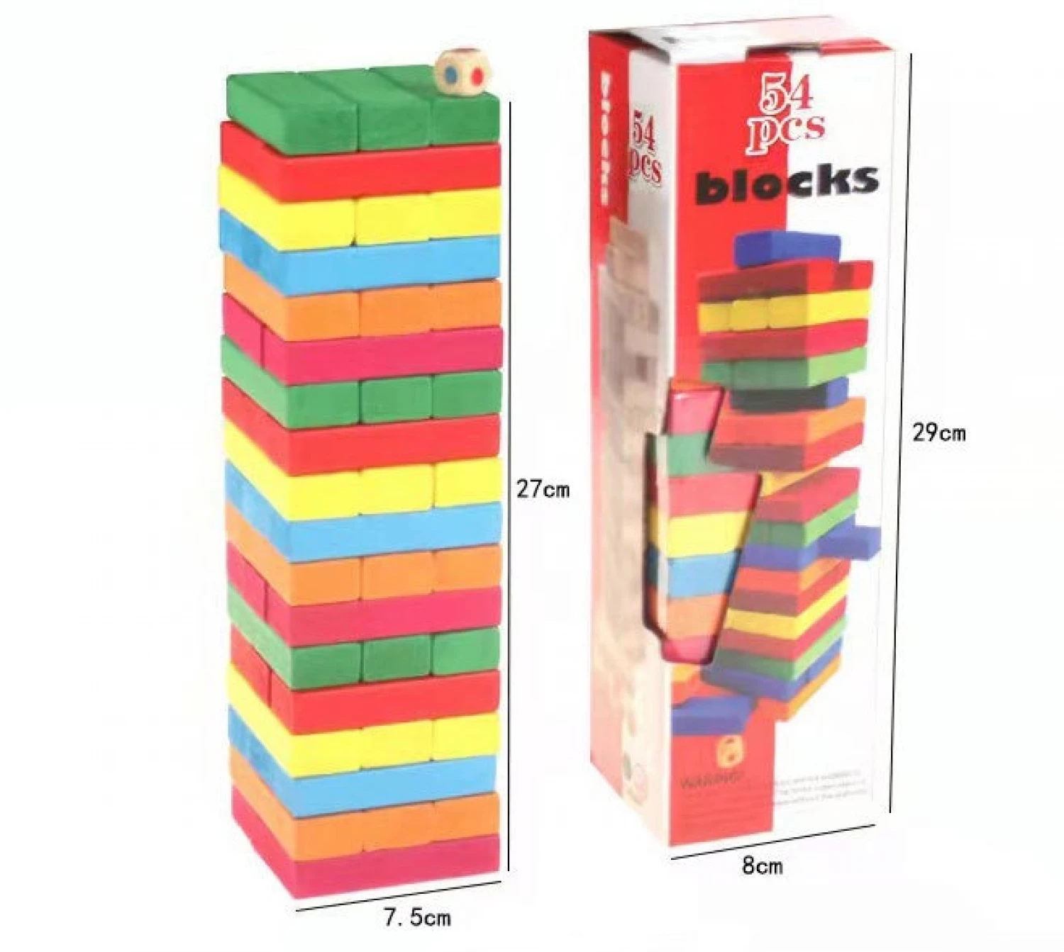 Drustvena igra slaganje drvenih kocki 54pcs D179-1