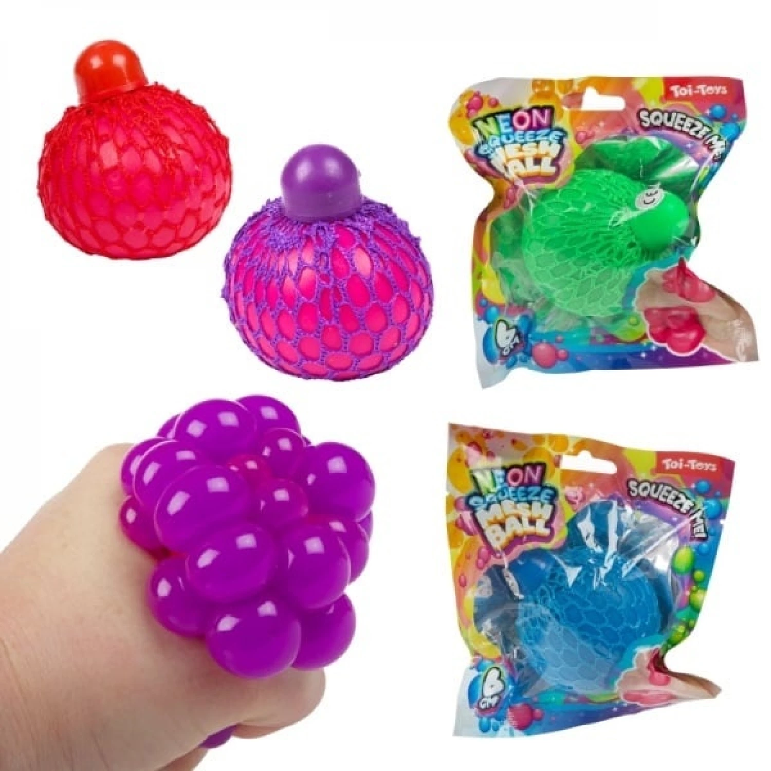 FUN Squeeze ljigavac lopta u mrezi Mesh 6cm 4ass 35284Z