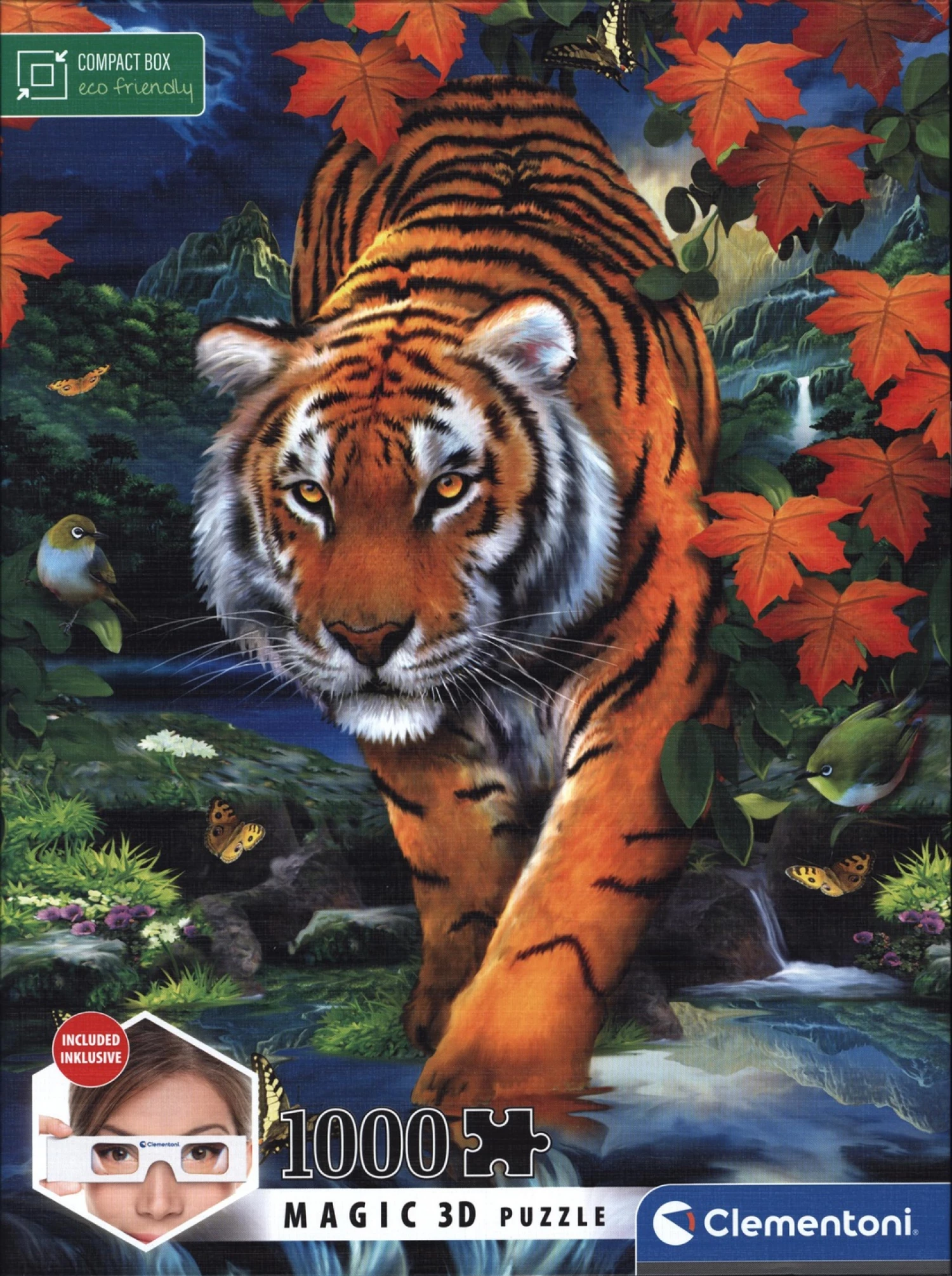 Slagalica Puzzle 1000pcs Clementoni Tigar3D