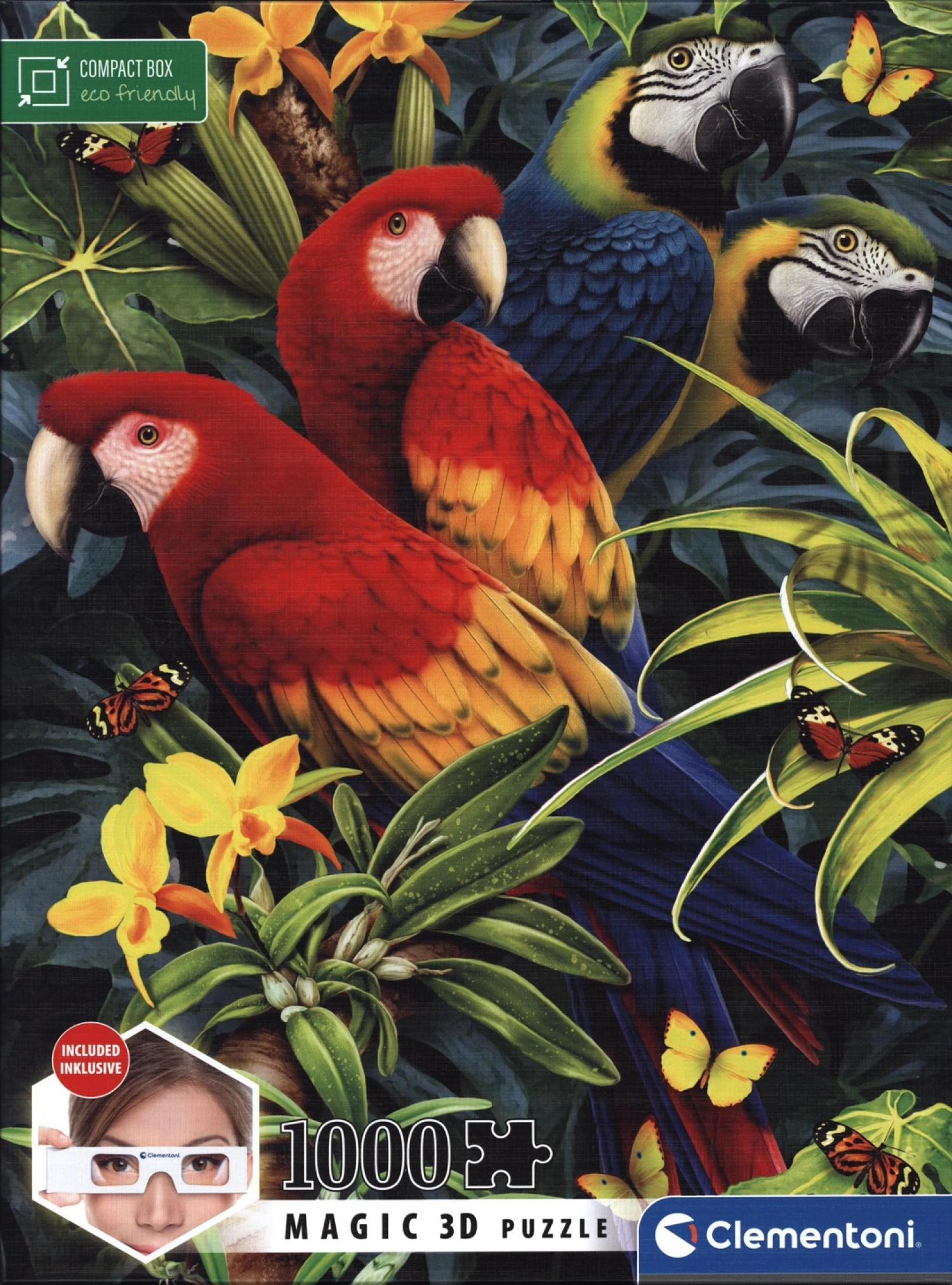 Slagalica Puzzle 1000pcs Clementon Papagaj 3D