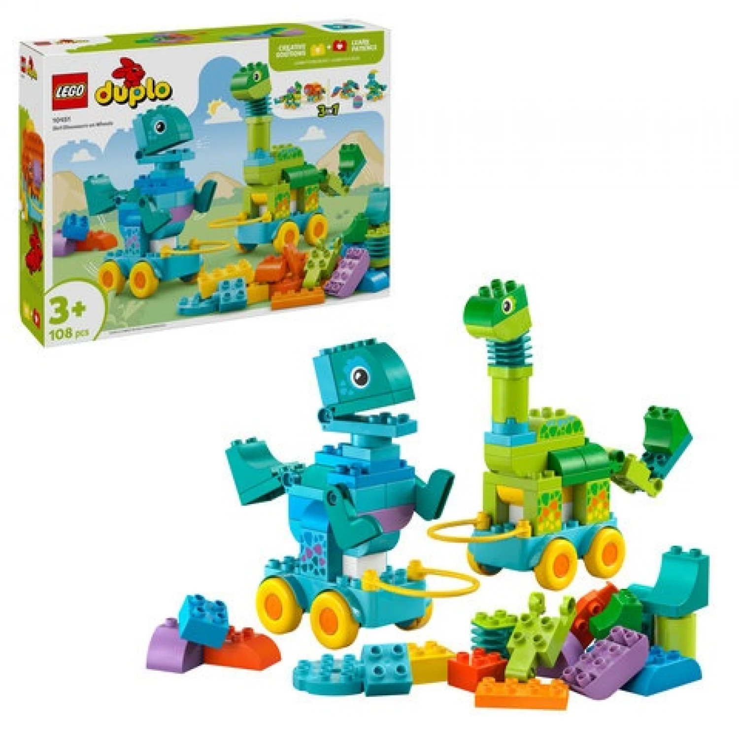 LEGO DUPLO 3IN1 DINOSAURS ON WHEELS