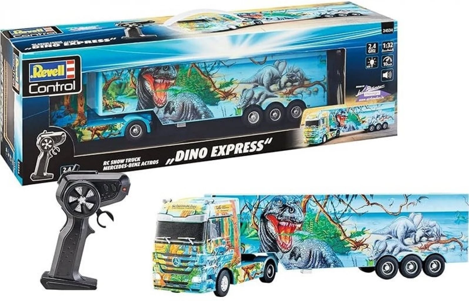 Revell kamion RC 1-32 Show Truck Mercedes Benz Actros Dino Express 19x62cm 24534