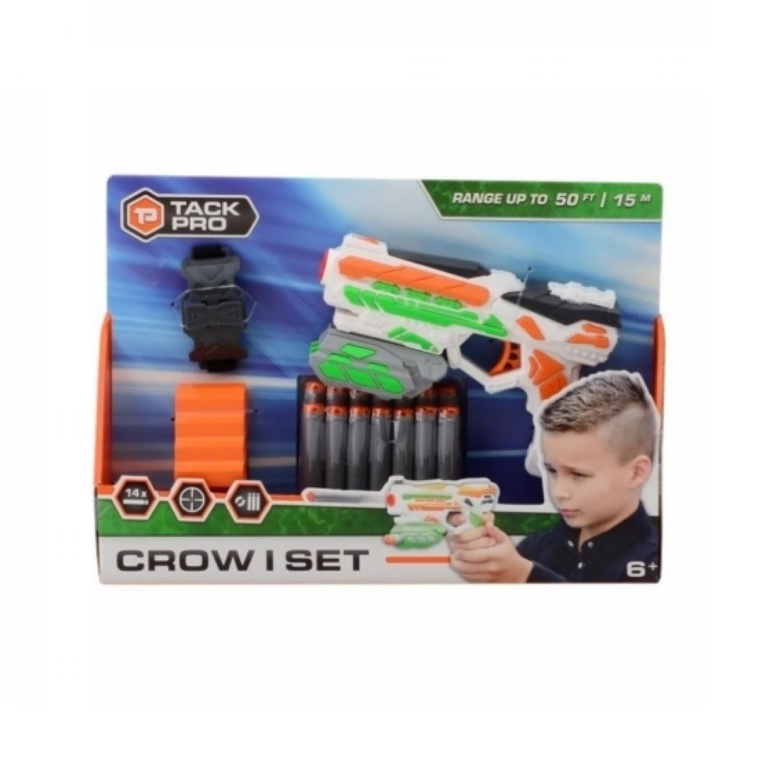 TACK PRO CROWN I SET PISTOLJ 18CM SA DODACIMA I 14 SUNDJERASTIH METAKA