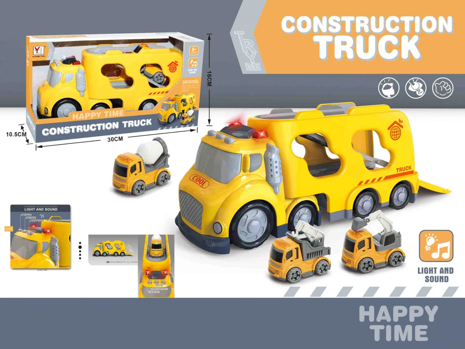 Kamion gradjevinski transportni sa svetlom i zvukom 98-319A