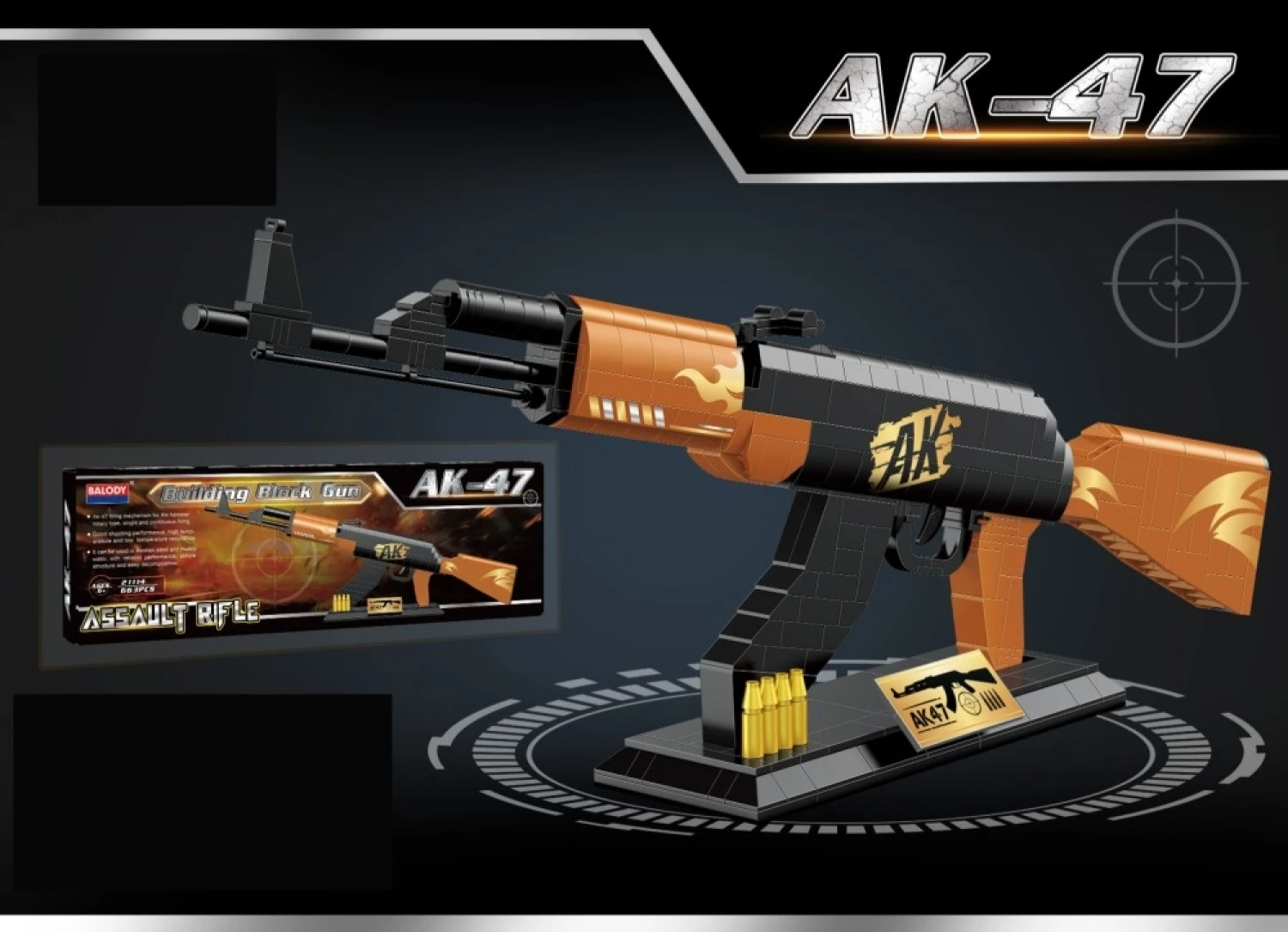 Konstruktor kocke puska AK47 663pcs 21114