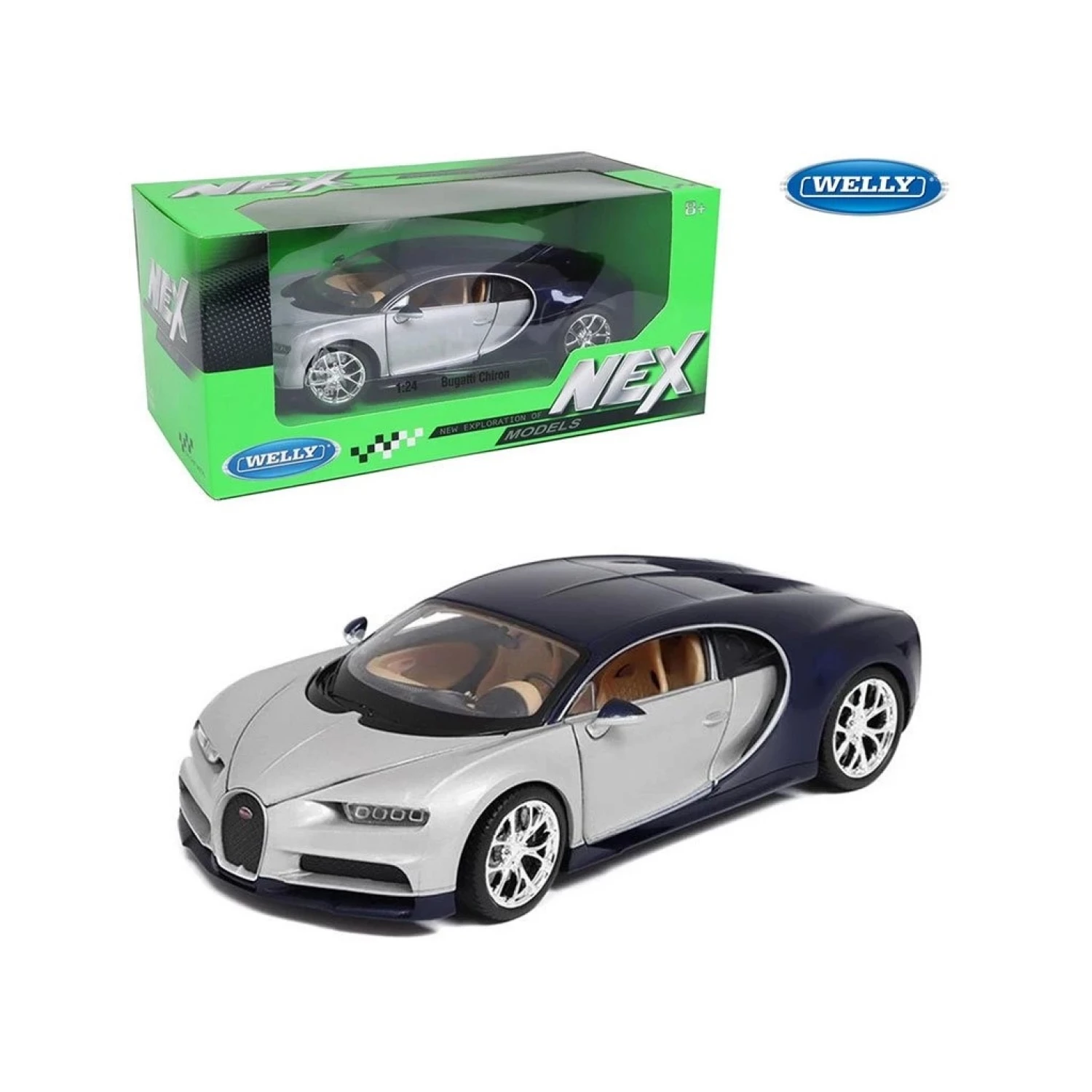 Welly automobil 1:24 Bugatti Chiron 2017 24077W