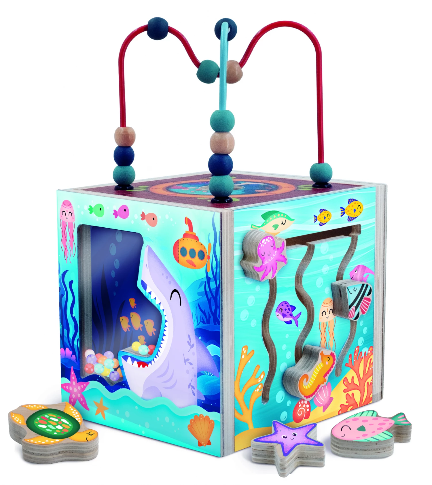 Montesori SENSORY drvena kocka Okean Lisciani 117819