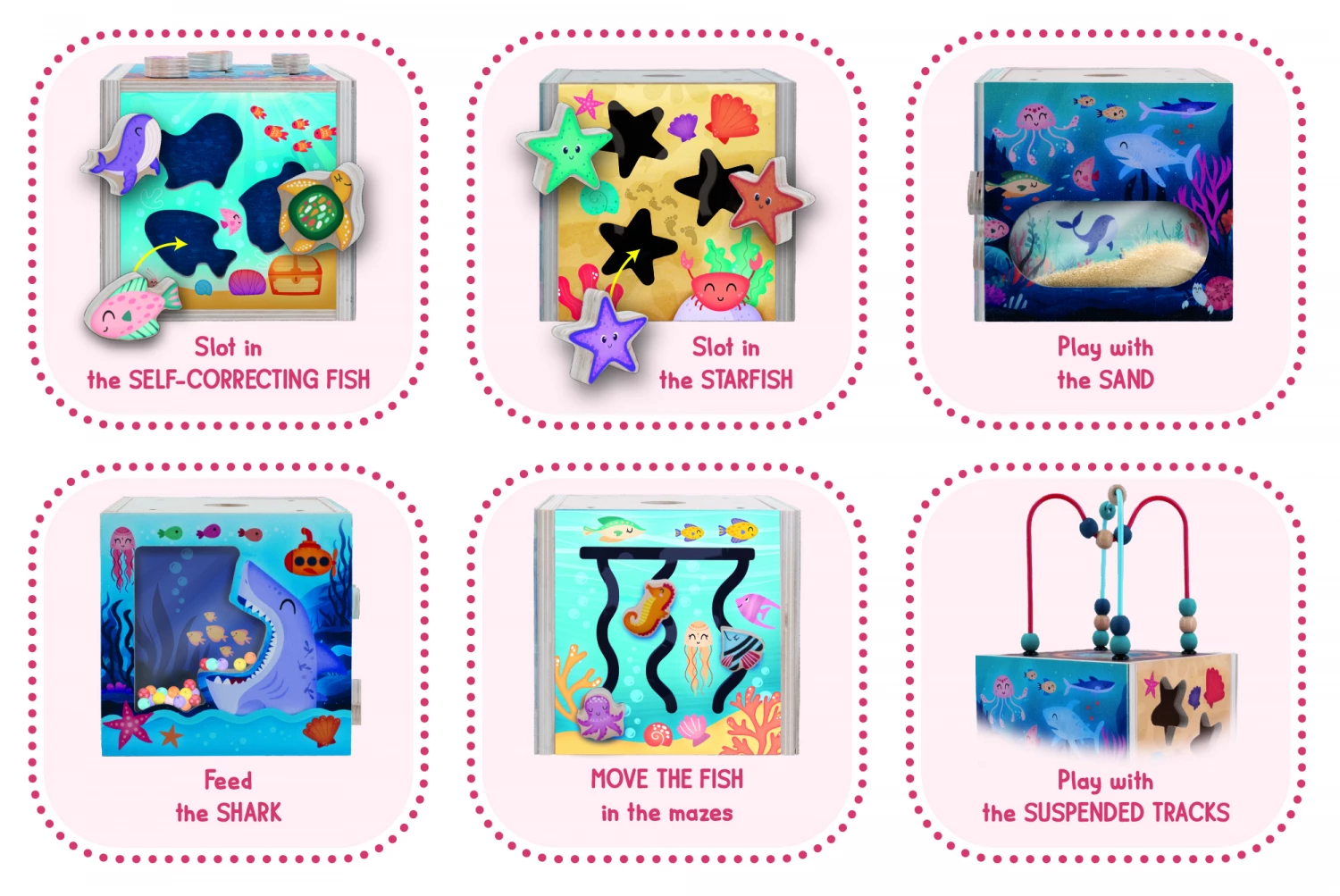 Montesori SENSORY drvena kocka Okean Lisciani 117819