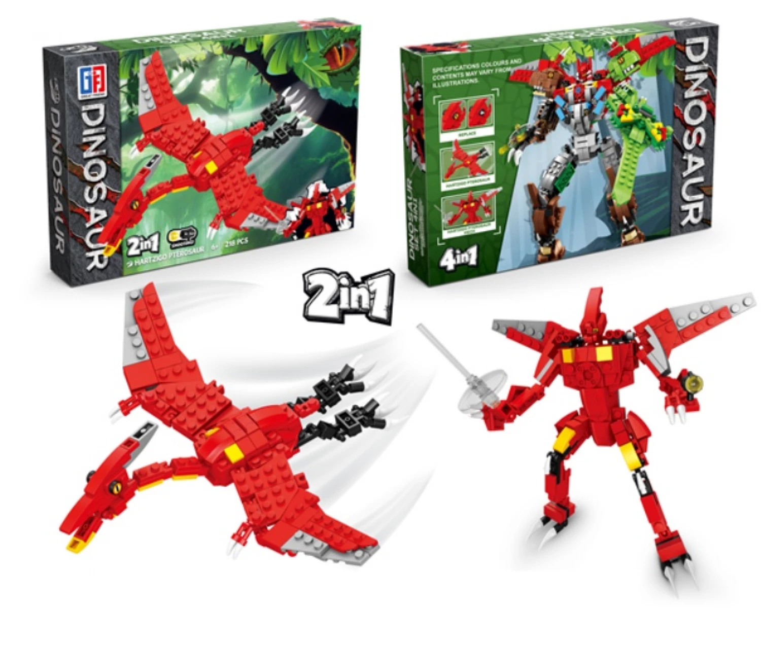 Konstruktor kocke Dinosaurus/Robot 2u1 218pcs 123-712