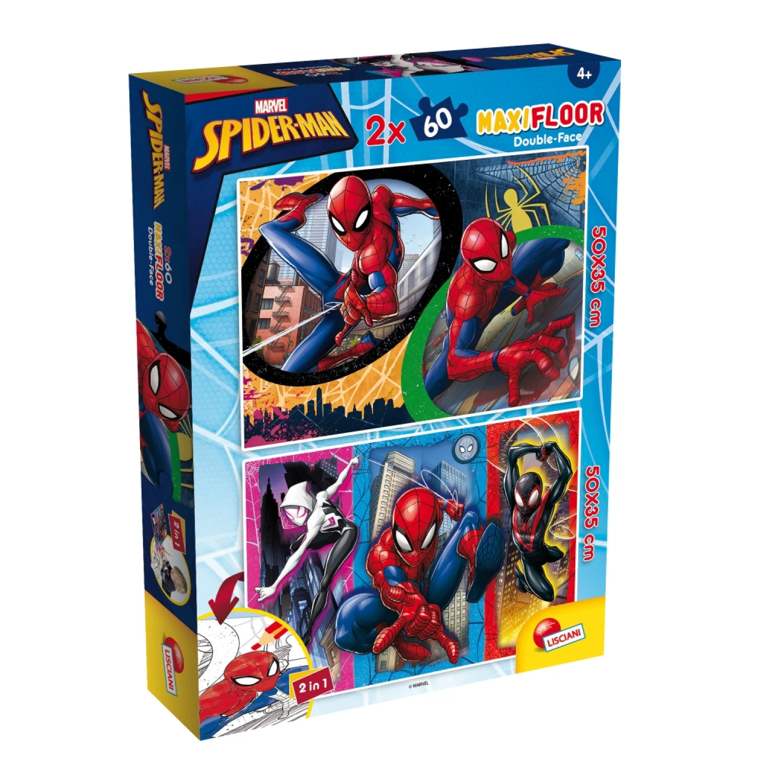Slagalica Lisciani 2x24pcs SuperMaxi Marvel 2x60 Spiderman 109630