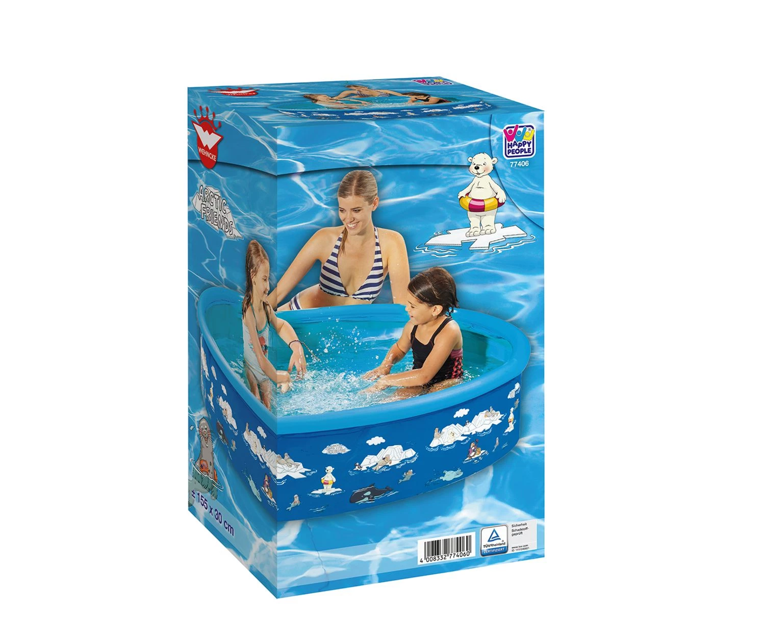 Happy People Arctic Friends Bazen sa cvrstim zidom 155 x 30 cm 77406