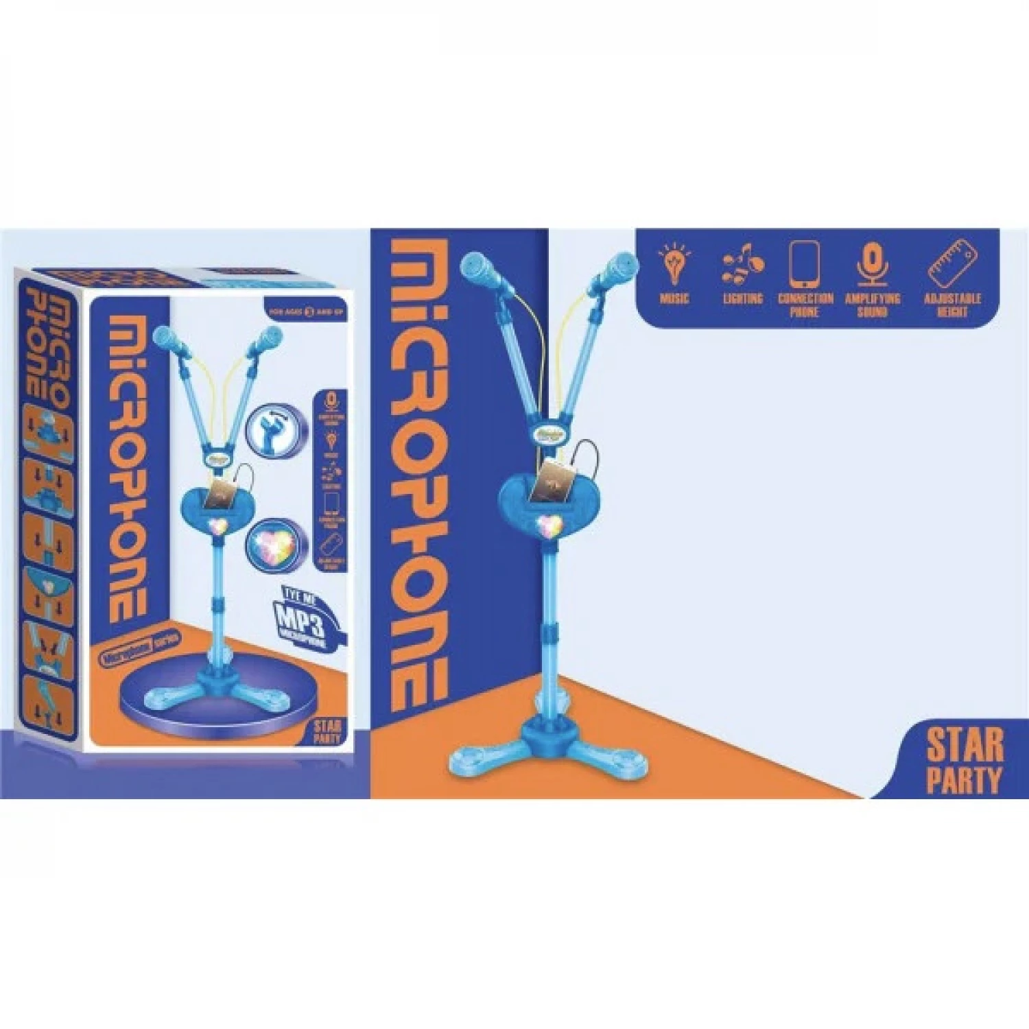 STALAK SA DVA MIKROFONA PLAVI