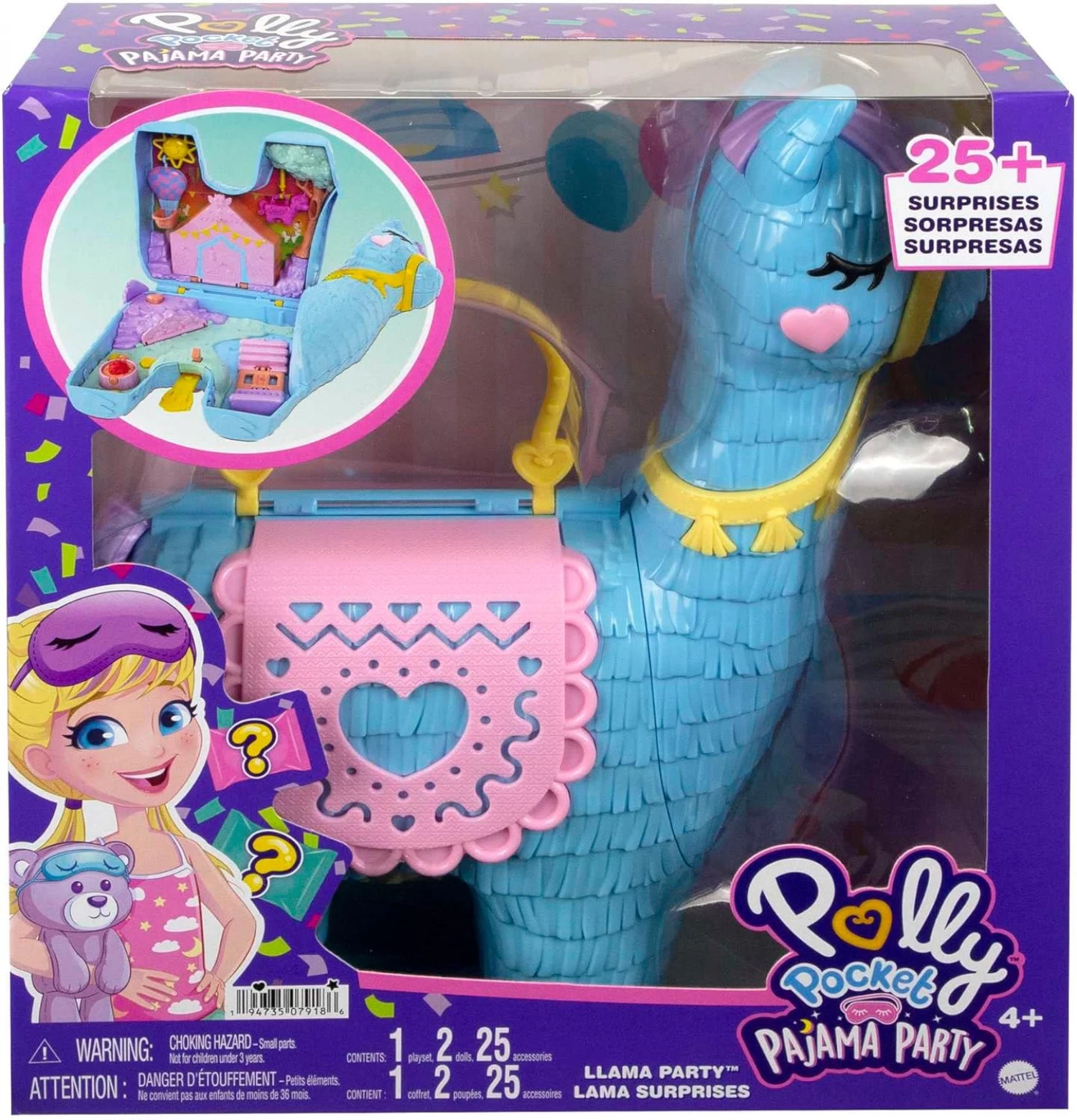 POLLY POCKET SET PAJAMA PARTY LAMA