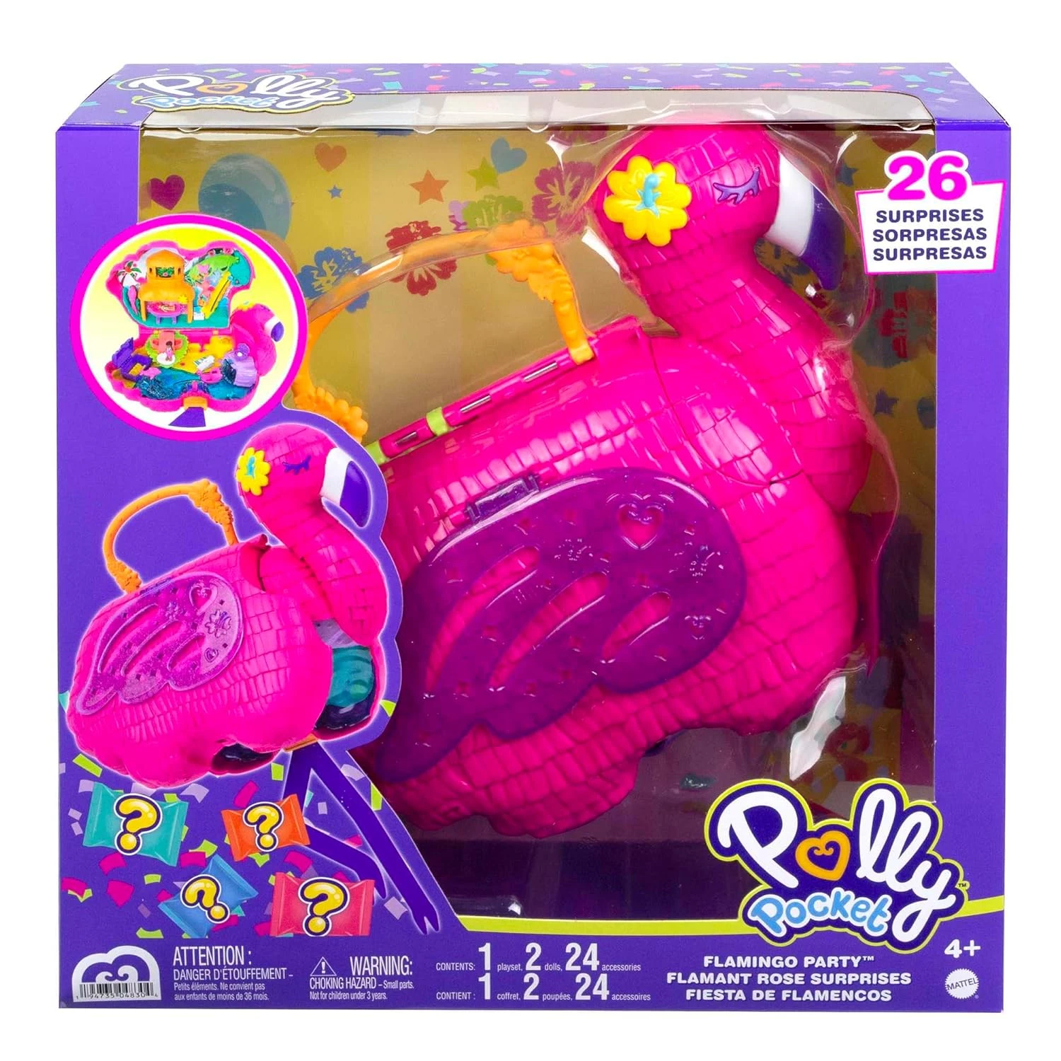 POLLY POCKET SET FLAMINGO PARTY