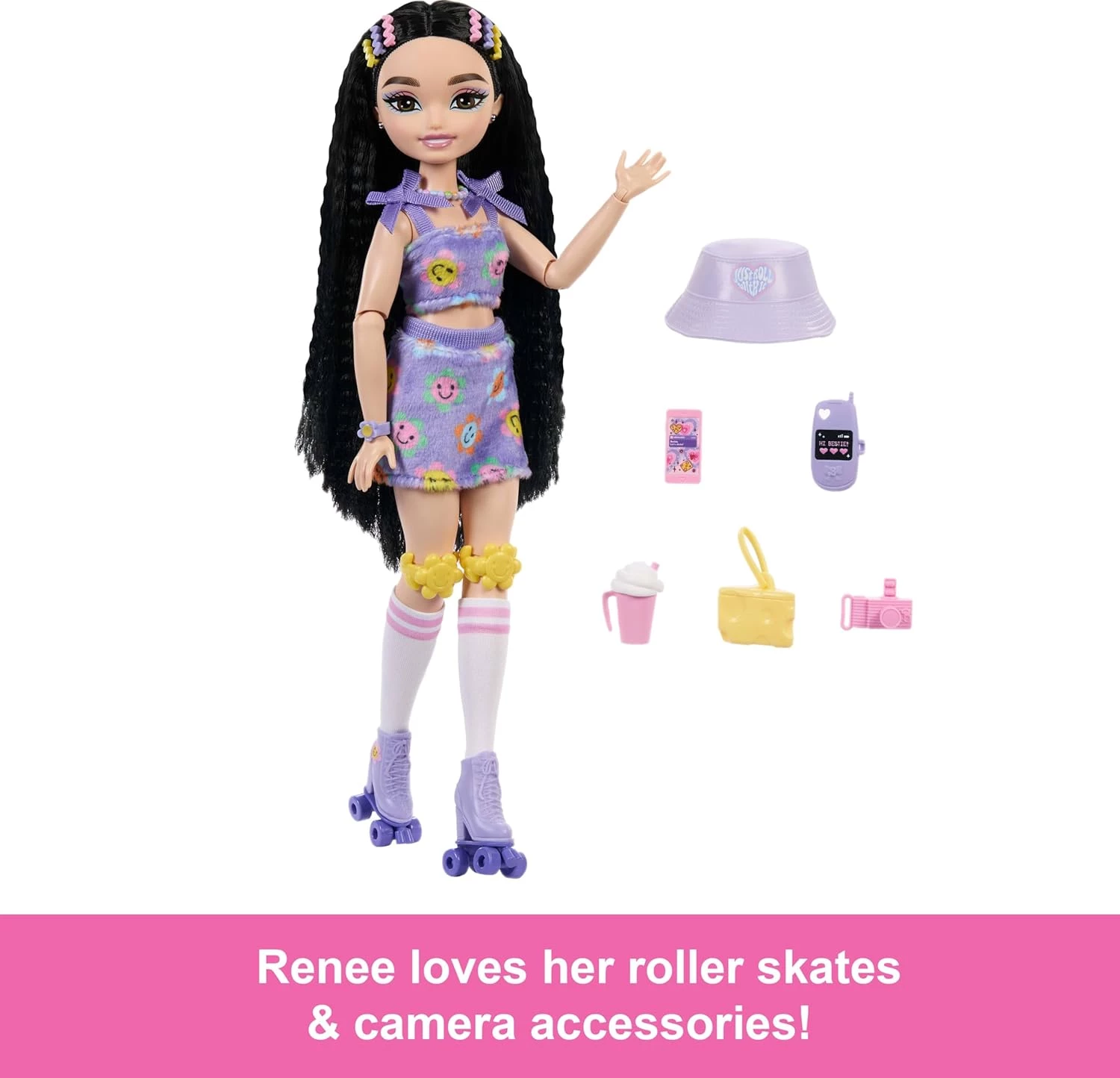 Barbie lutka Dream Besties Skate Party Rene JFX99