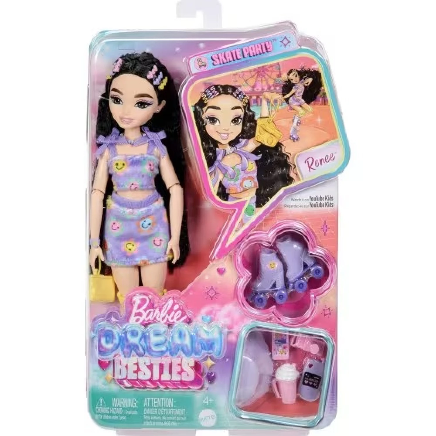 Barbie lutka Dream Besties Skate Party Rene JFX99