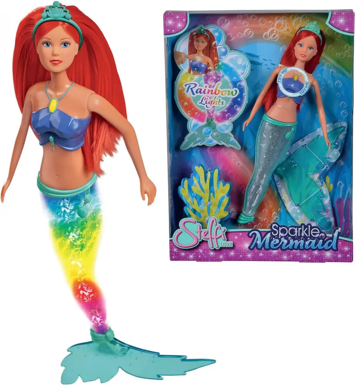 Steffi Love lutka 39cm Sparkle Mermaid Rainbow Lights 105733656