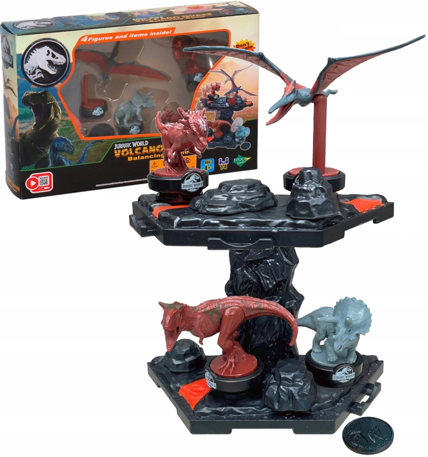Jurassic World Vulcano Quake igra balans + 4 dinosaurusa 7512
