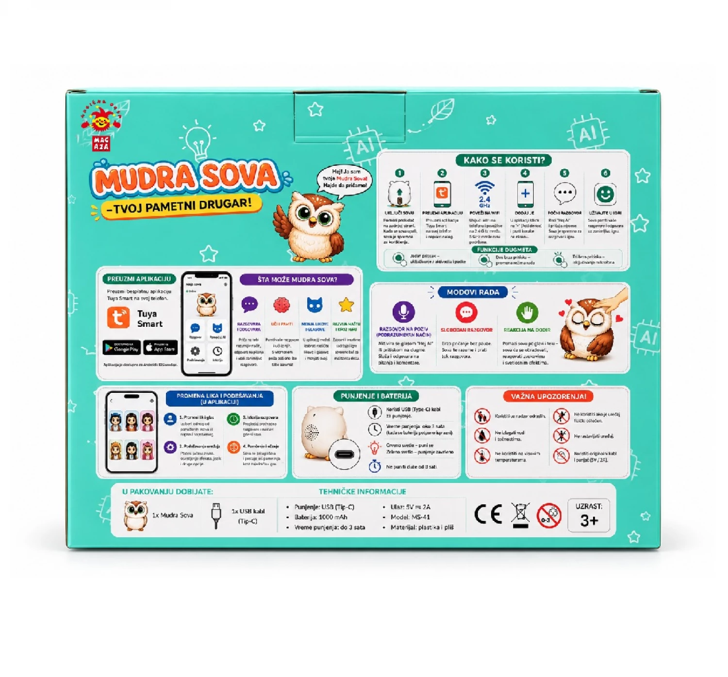 EDUKATIVNA AI MUDRA SOVA NA SRPSKOM MAGAZA