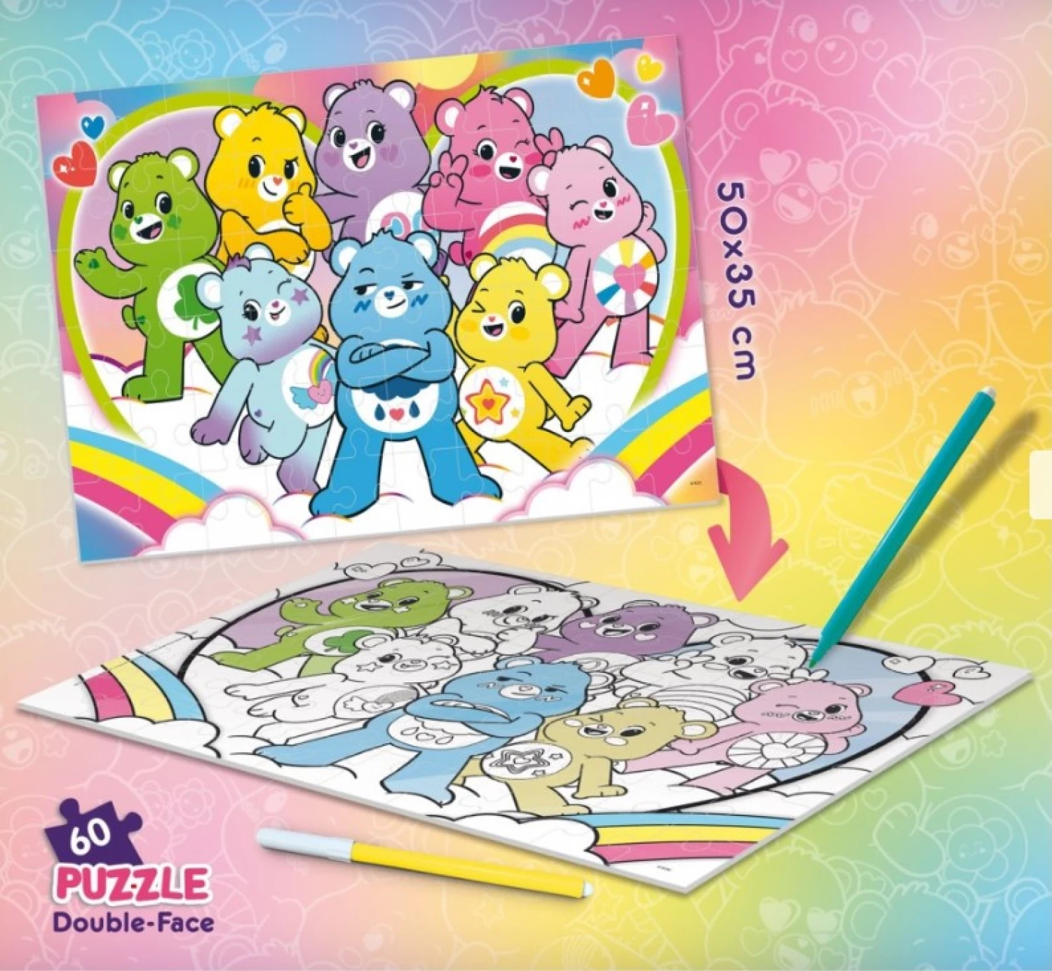 SLAGALICA 2U1 60PCS CARE BEARS LISCIANI