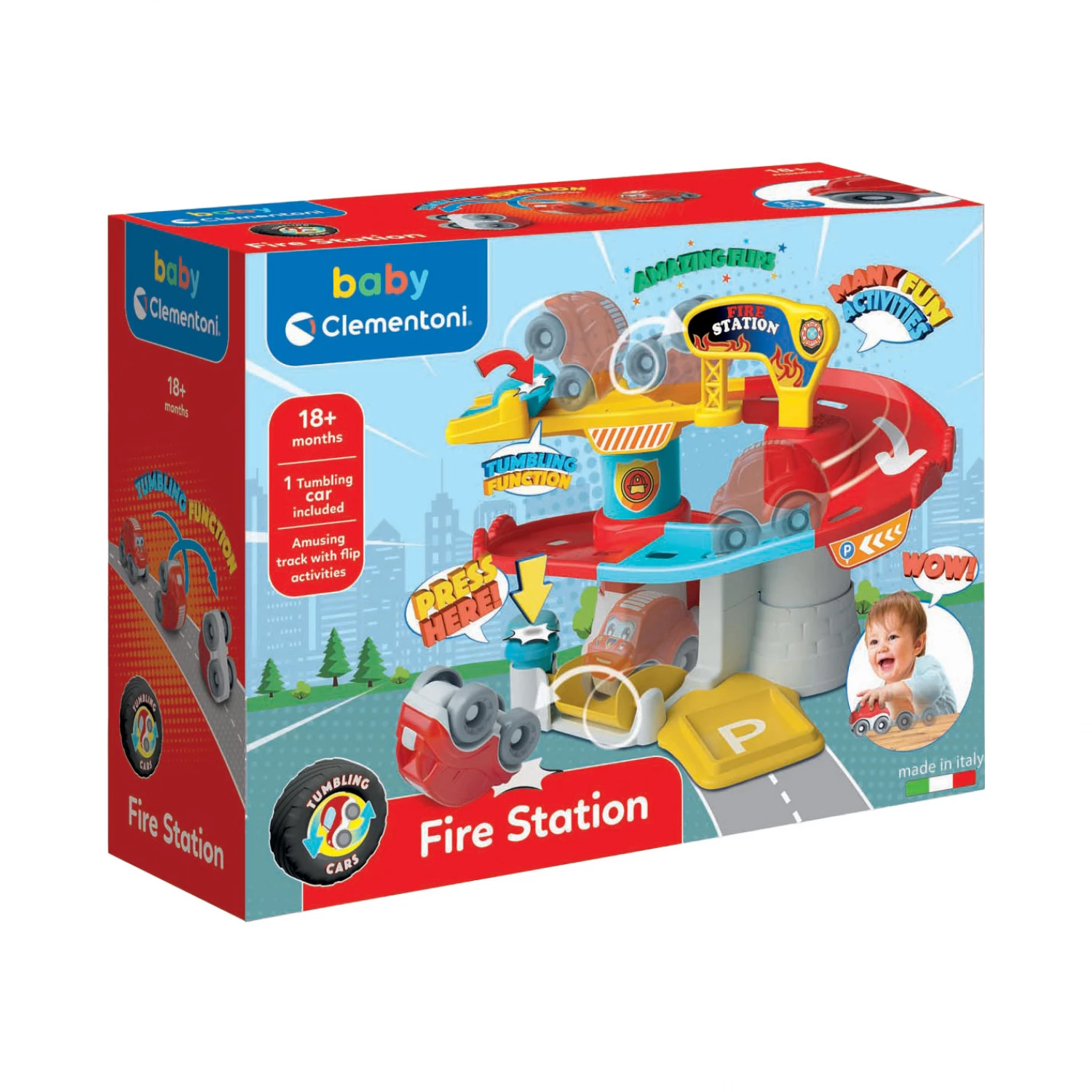 CLEMENTONI BABY TUMBLING CAR NEW GARAGE