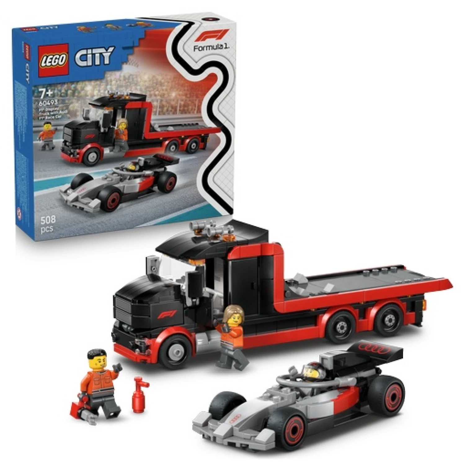 LEGO CITY FORMULA 1 F1 DISPLAY TRUCK WITH AUDI F1 RACE CAR