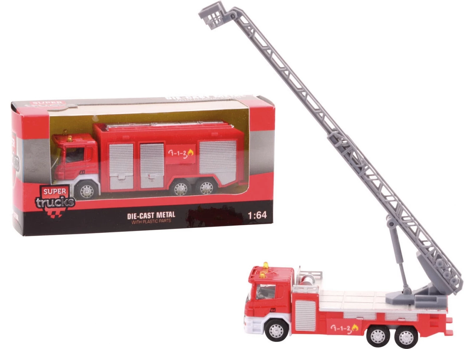 SUPER CARS KAMION VATROGASNI PULL-BACK 1:64