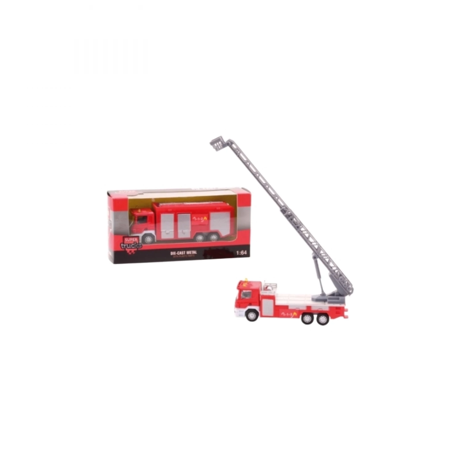 SUPER CARS KAMION VATROGASNI PULL-BACK 1:64