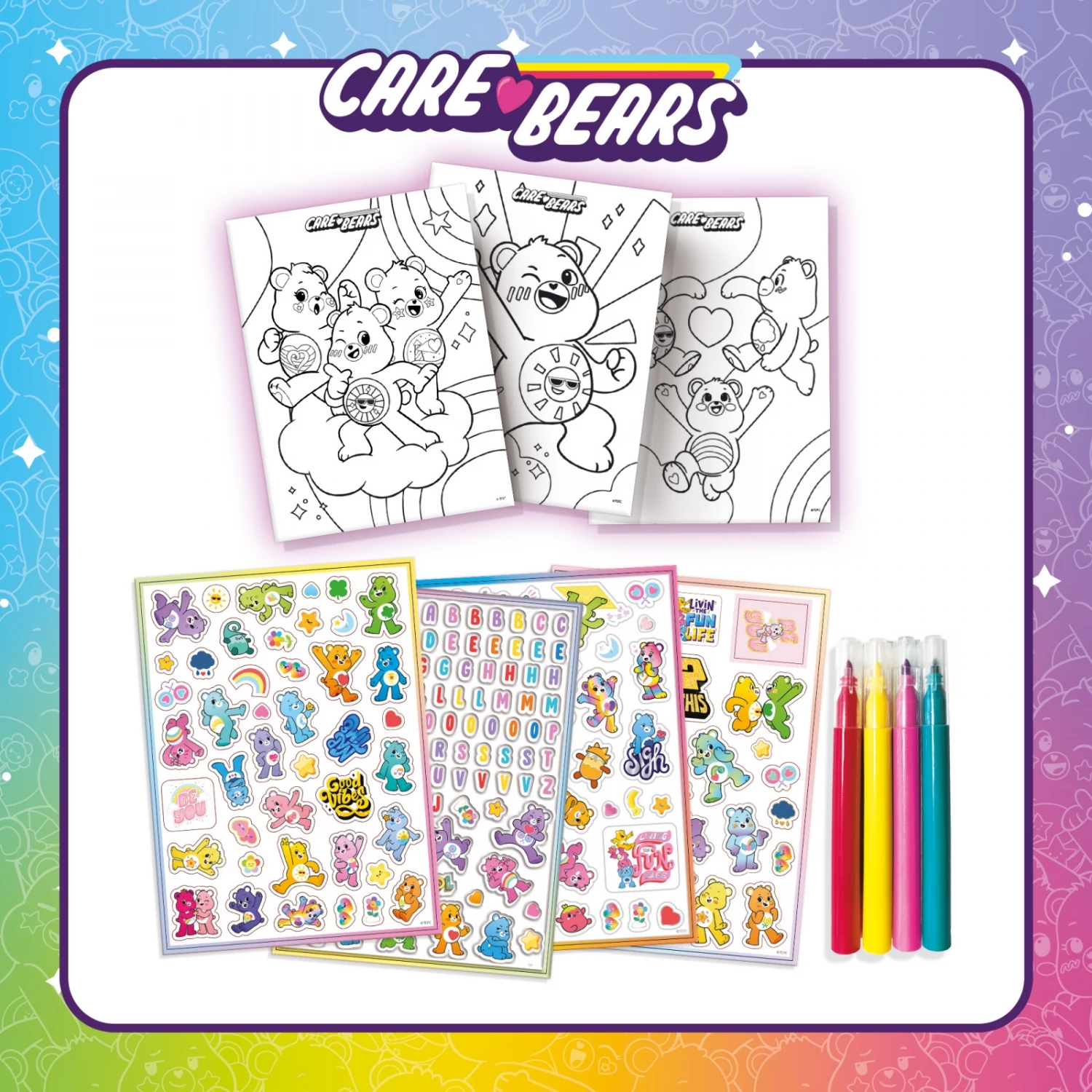 CARE BEARS KREATIVNI SET BOJANKA SA FLOMASTERIMA I STIKERIMA LISCIANI