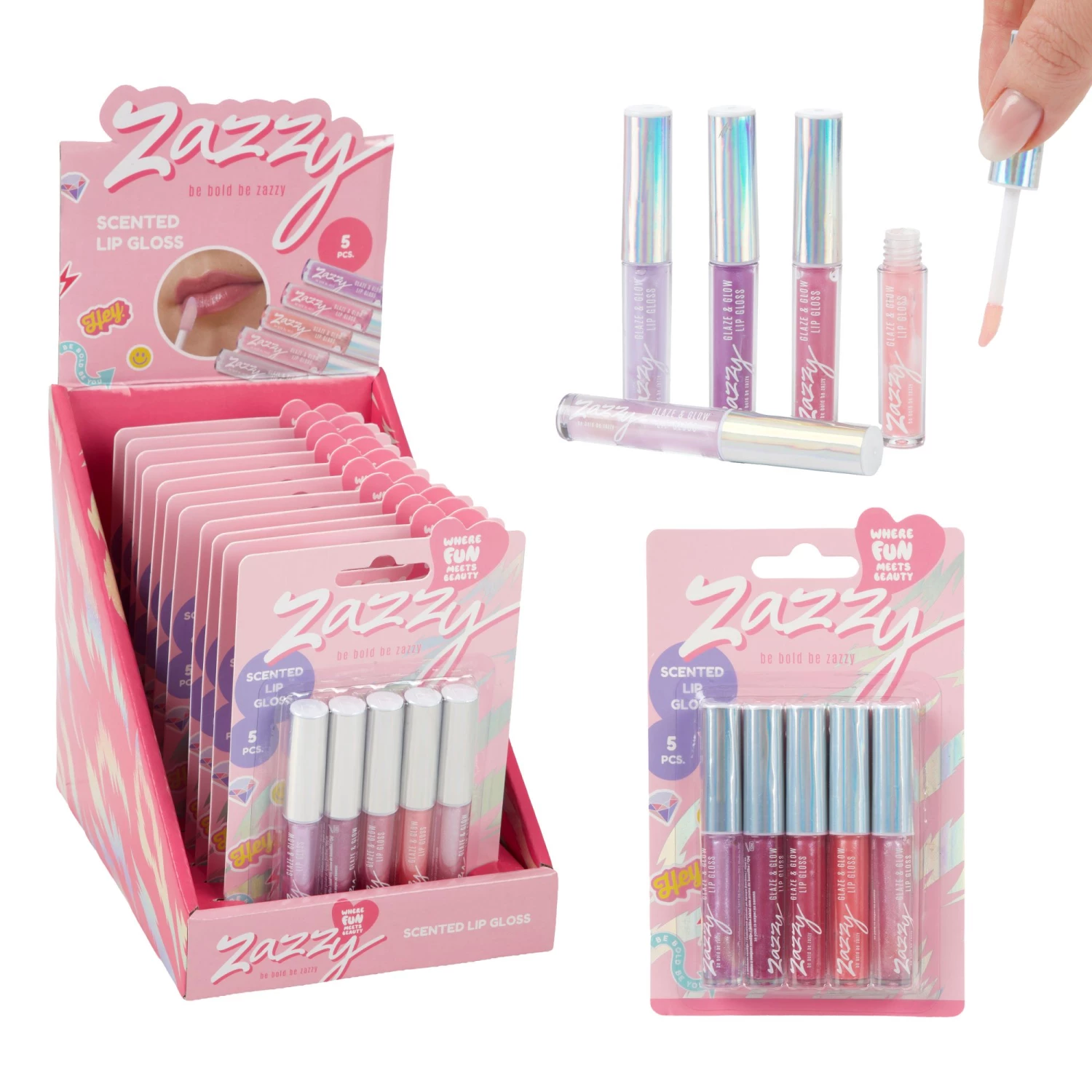 SJAJ ZA USNE GLITTER 1,2ML 5PCS ZAZZY