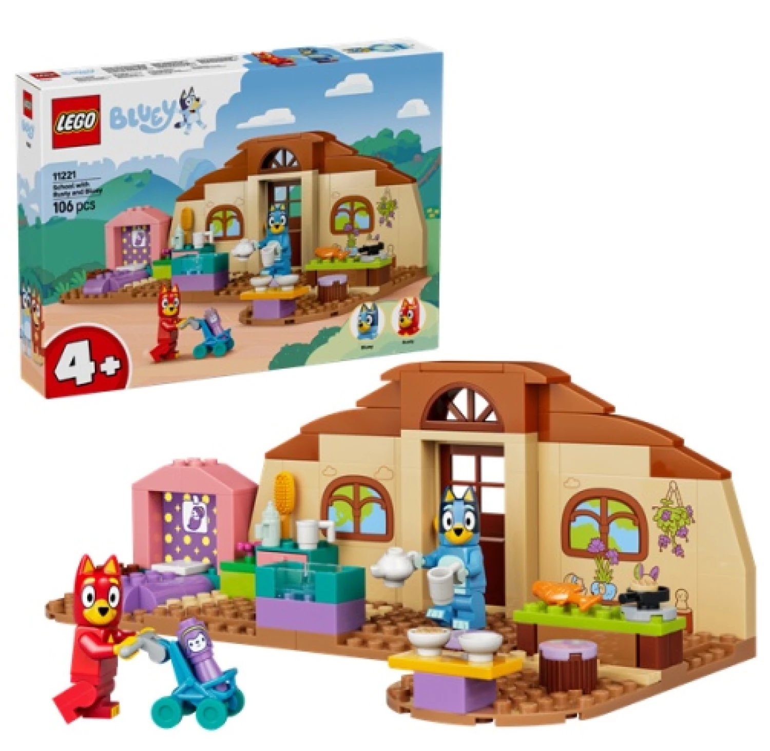 LEGO BLUEY SCHOOL WITH RUSTY AND BLUEY