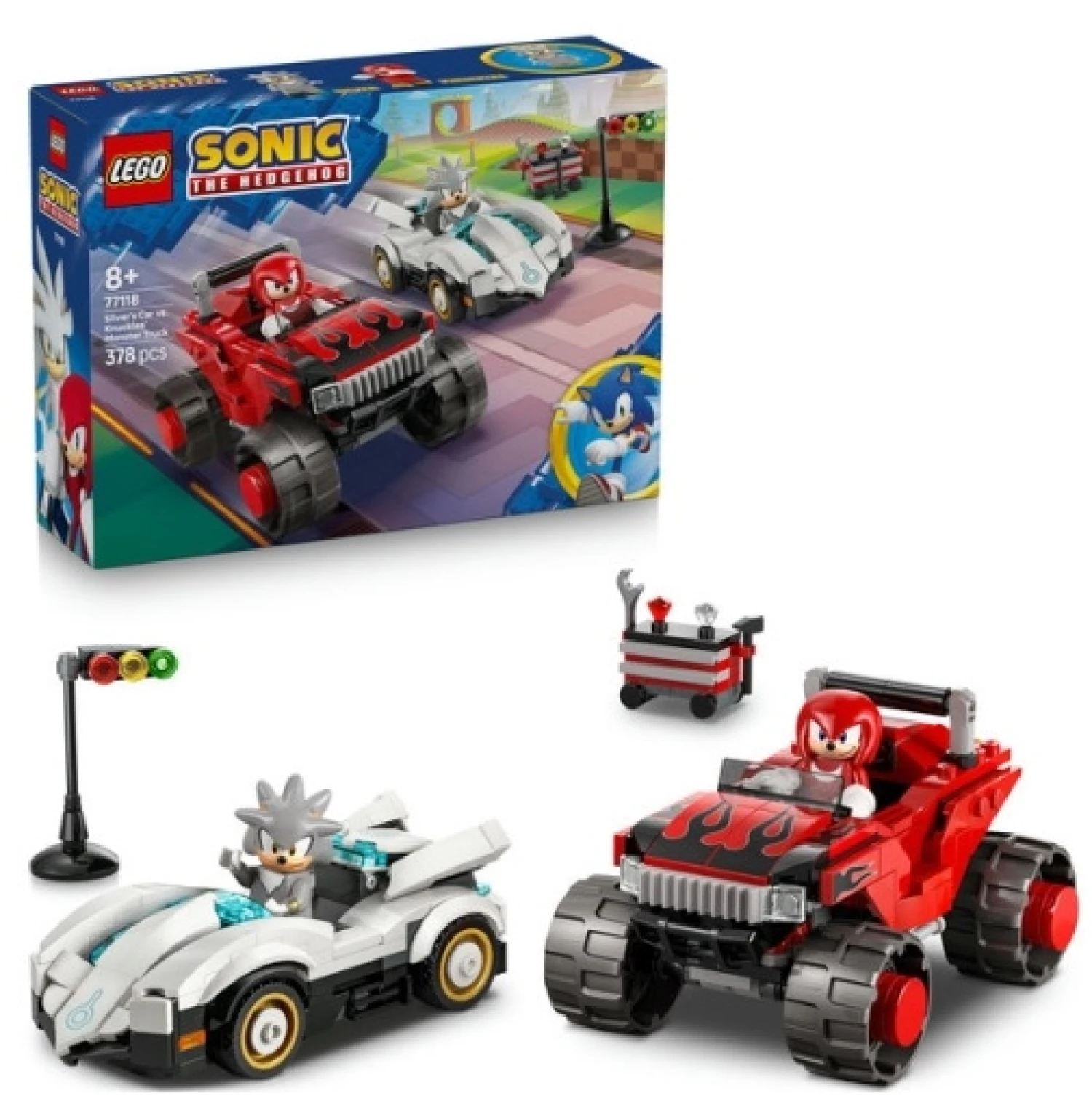 LEGO SONIC SILVERS CAR VS KNUCKLES MECH