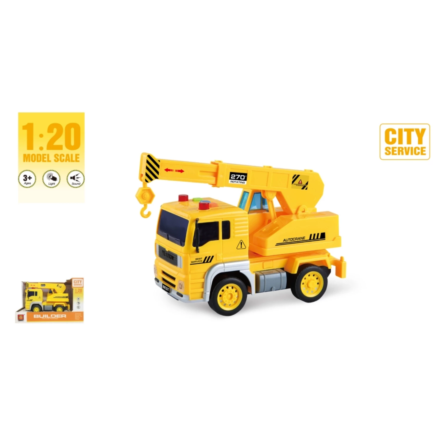 KAMION KRAN 1:20 SA ZVUKOM I SVETLOM B/O