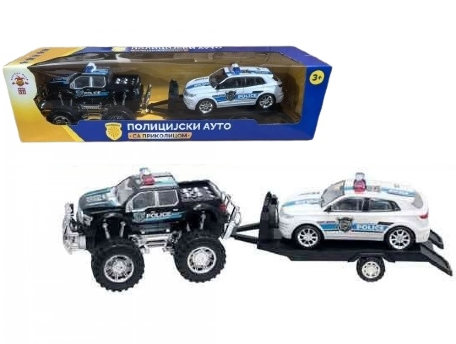 AUTO POLICIJSKI SET DZIP I AUTOMOBIL FRIKCIONI