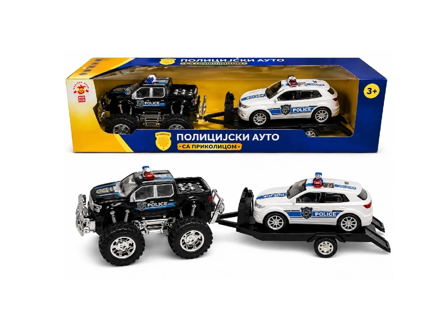 AUTO POLICIJSKI SET DZIP I AUTOMOBIL FRIKCIONI