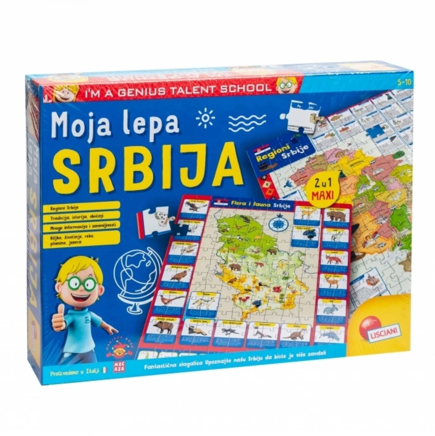 MALI GENIJE SR EDUKATIVNA IGRA MOJA LEPA SRBIJA LISCIANI