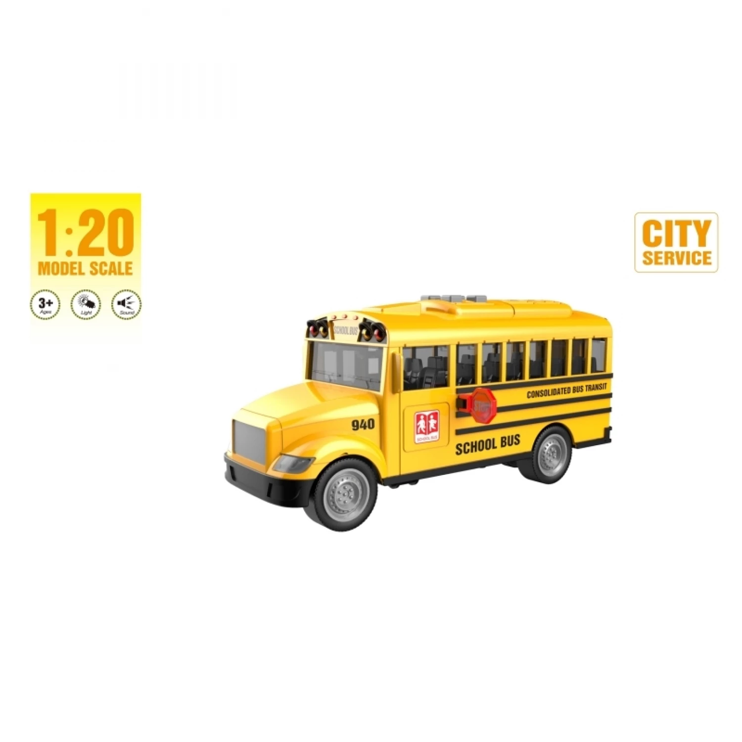 AUTOBUS 1:20 SKOLSKI SA ZVUKOM I SVETLOM B/O